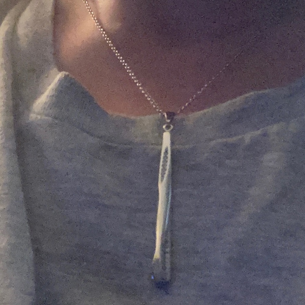 Kendra Scott hanging bar necklace.